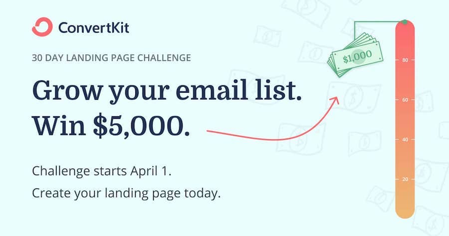 30 day ConvertKit landing page challenge 