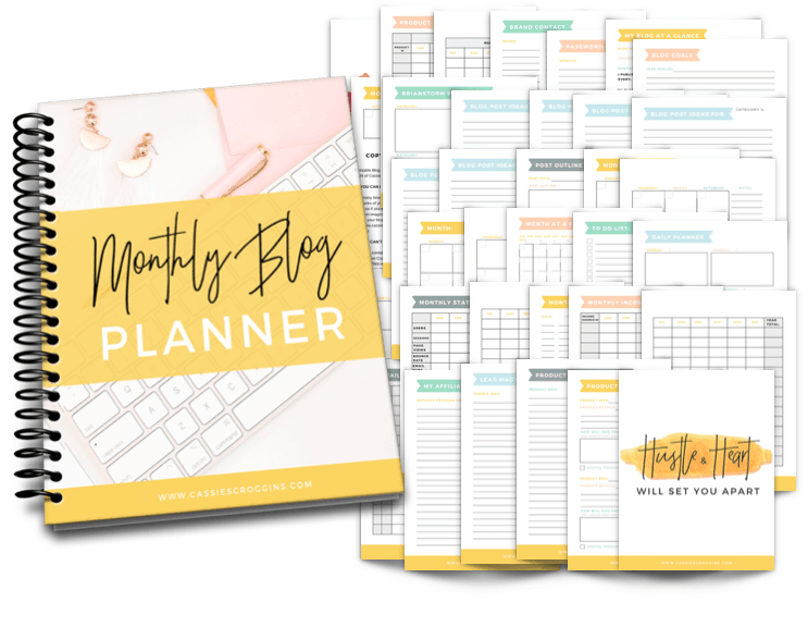 free printable monthly blog planner 