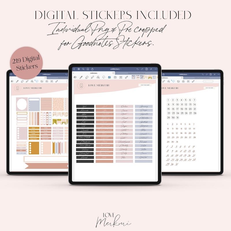 digital planner stickers goodnotes